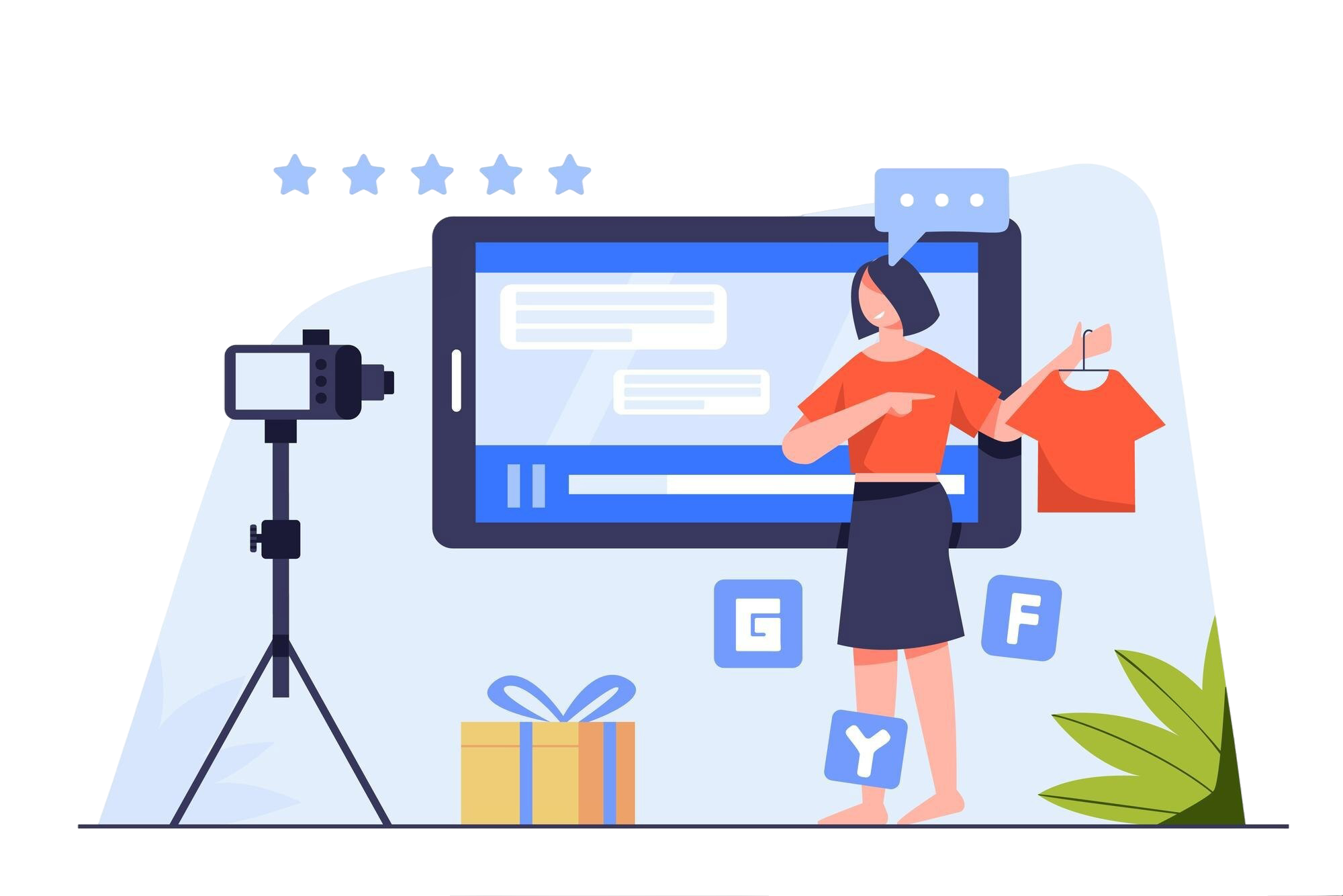 freelance-woman-online-seller-woman-shows-off-her-shirt-explains-fabric-size-mold-color-show-her-customers-how-order-online-shopping-online-ecommerce-store-checking-order
